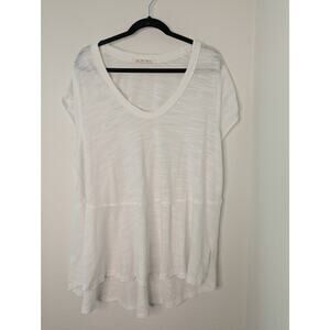 We The Free Free People Semi-Sheer Boho Oversized White Tee